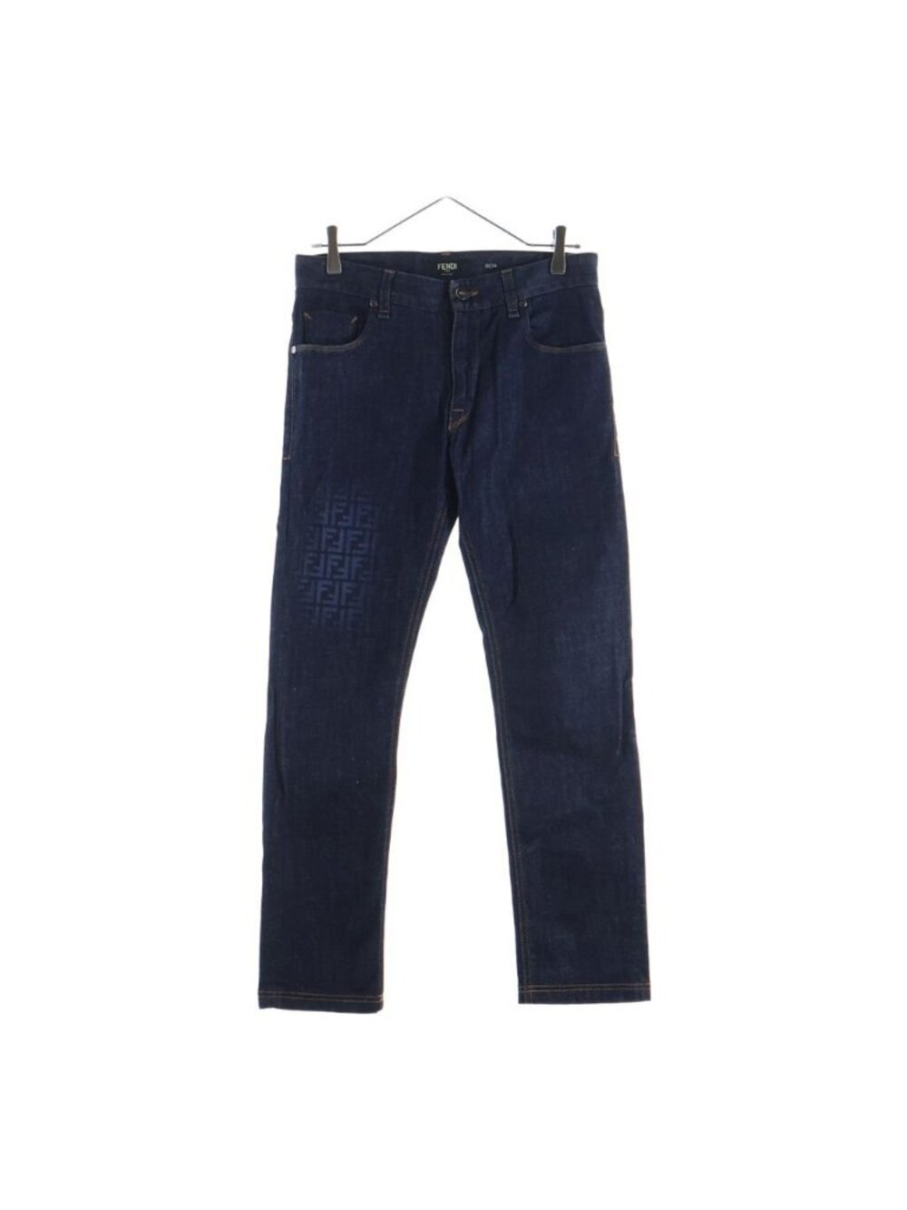 Fendi Bree Chizukka Pattern Denim Pants Indigo Aahp